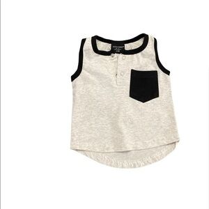 Little Bipsy Sleeveless Shirt Tank Top Black Gray Size 0-6 Months